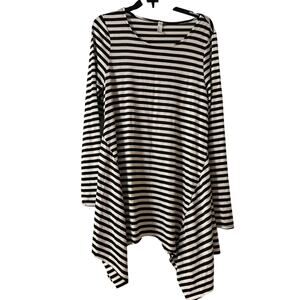 Heathmoor Black Striped Women's Tunic‎ Size XL